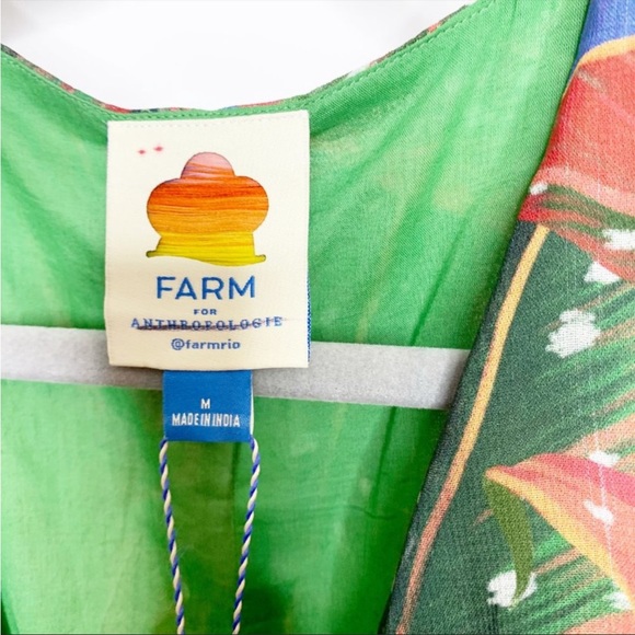 Farm Rio Sleeve V Neck Maxi Wrap Dress Size M - Picture 10 of 10